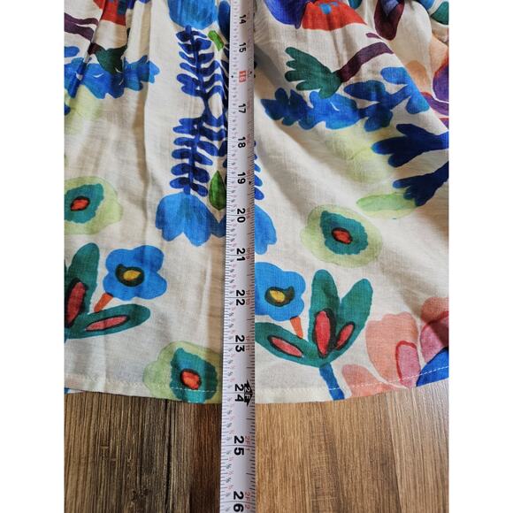 Entro Vibrant Floral Smocked Blouse Women's Size S Bohemian Colorful Party - Picture 8 of 11